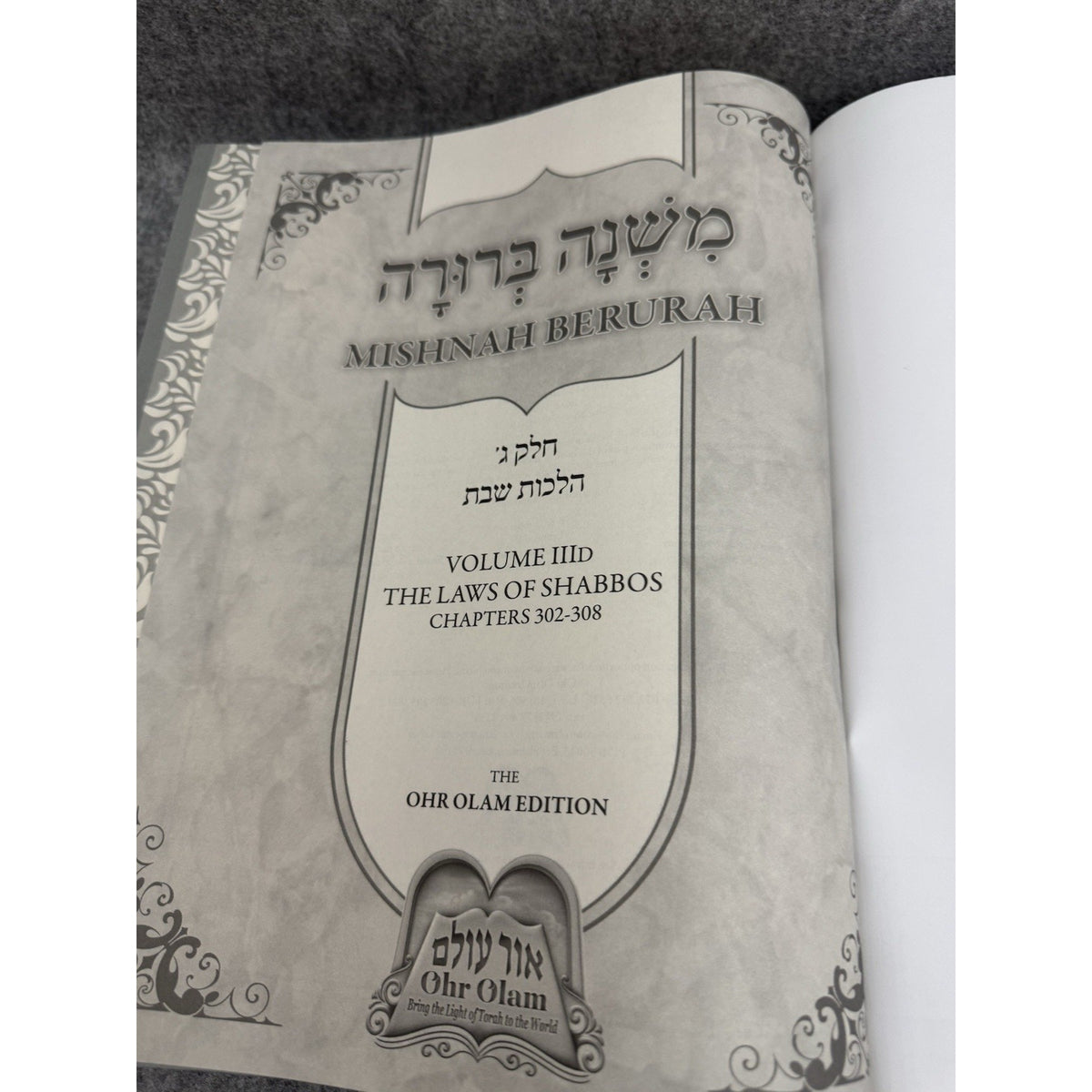 Mishnah Berurah Ohr Olam Vol 3D Hilchos Shabbos 302-308 HC 2019