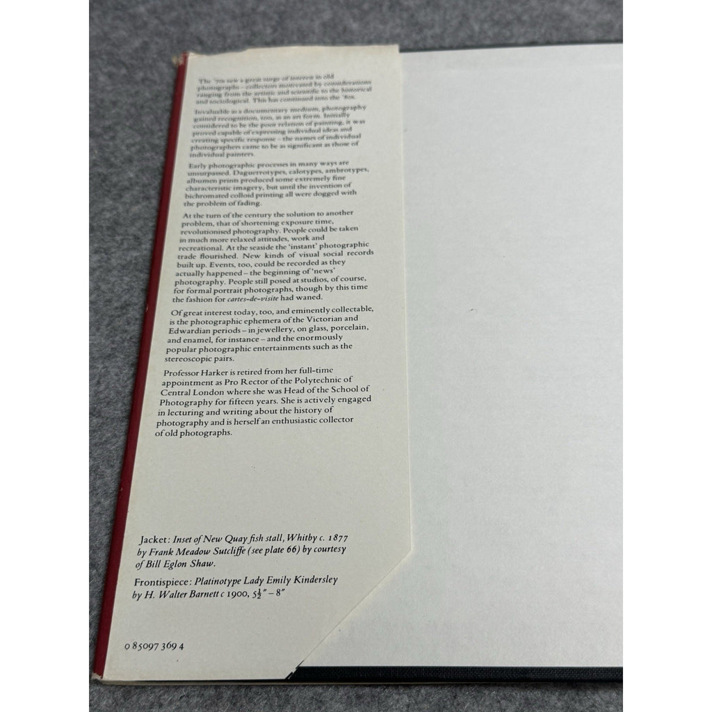 1982 Victorian and Edwardian Photographs Margaret F Harker Hardcover DJ