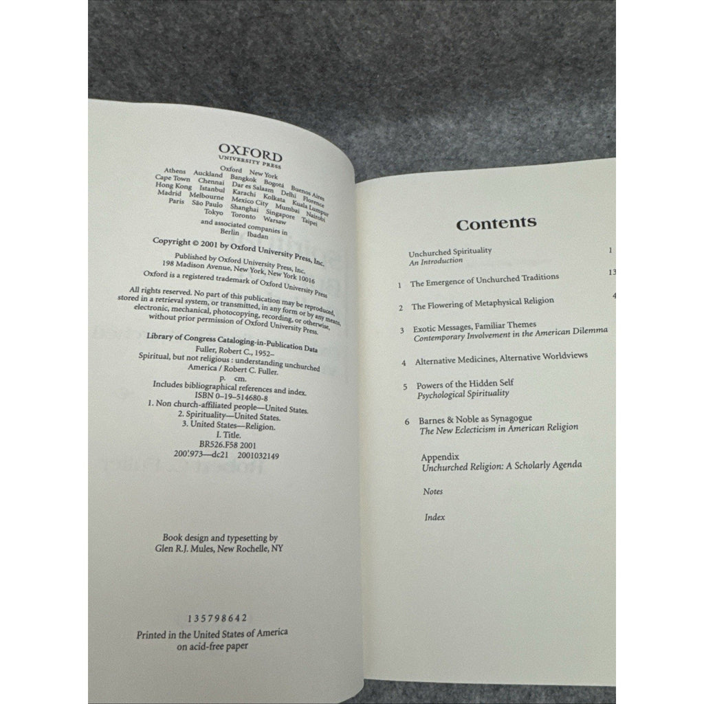 Spiritual, but not Religious: Understanding Unchurched America, Fuller, Robert C