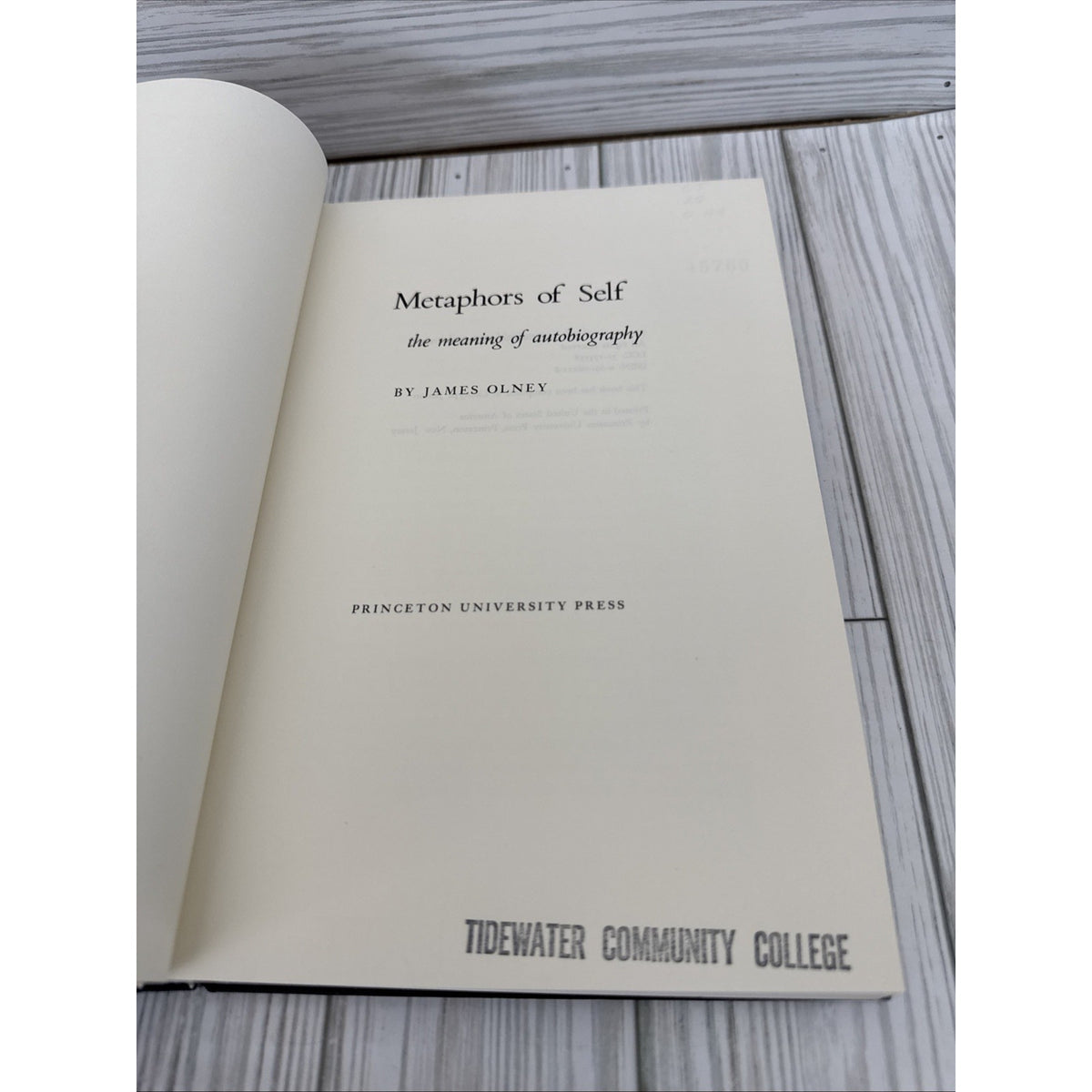 Metaphors of Self : The Meaning of Autobiography Hardcover James Olney 1972