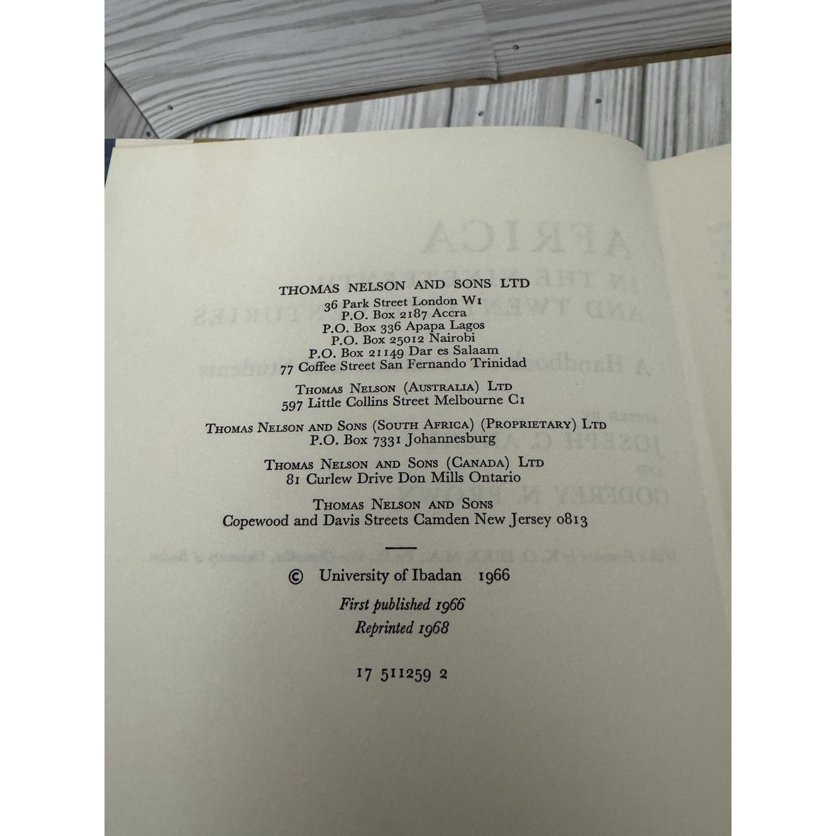 Africa in 19th & 20th Centuries Anene Brown 1968 HC