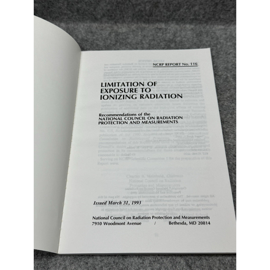 NCRP Report 116 Limitation of Exposure to Ionizing Radiation Nuclear Safety