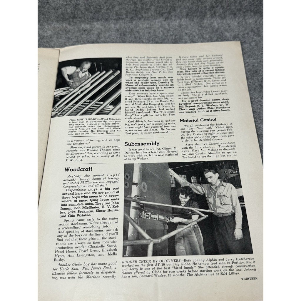 1944 Globe Beam March WWII Aircraft Magazine West Point Stewart Field AT-10