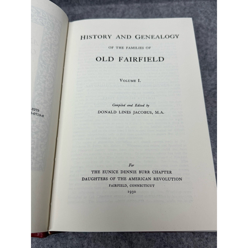 Families of Old Fairfield Genealogy Jacobus 3 Book Hardcover Set Connecticut