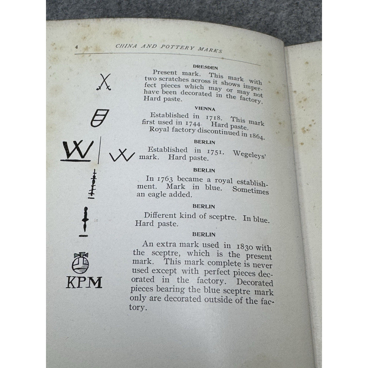 1920 China and Pottery Marks Gilman Collamore Hardcover Porcelain Reference