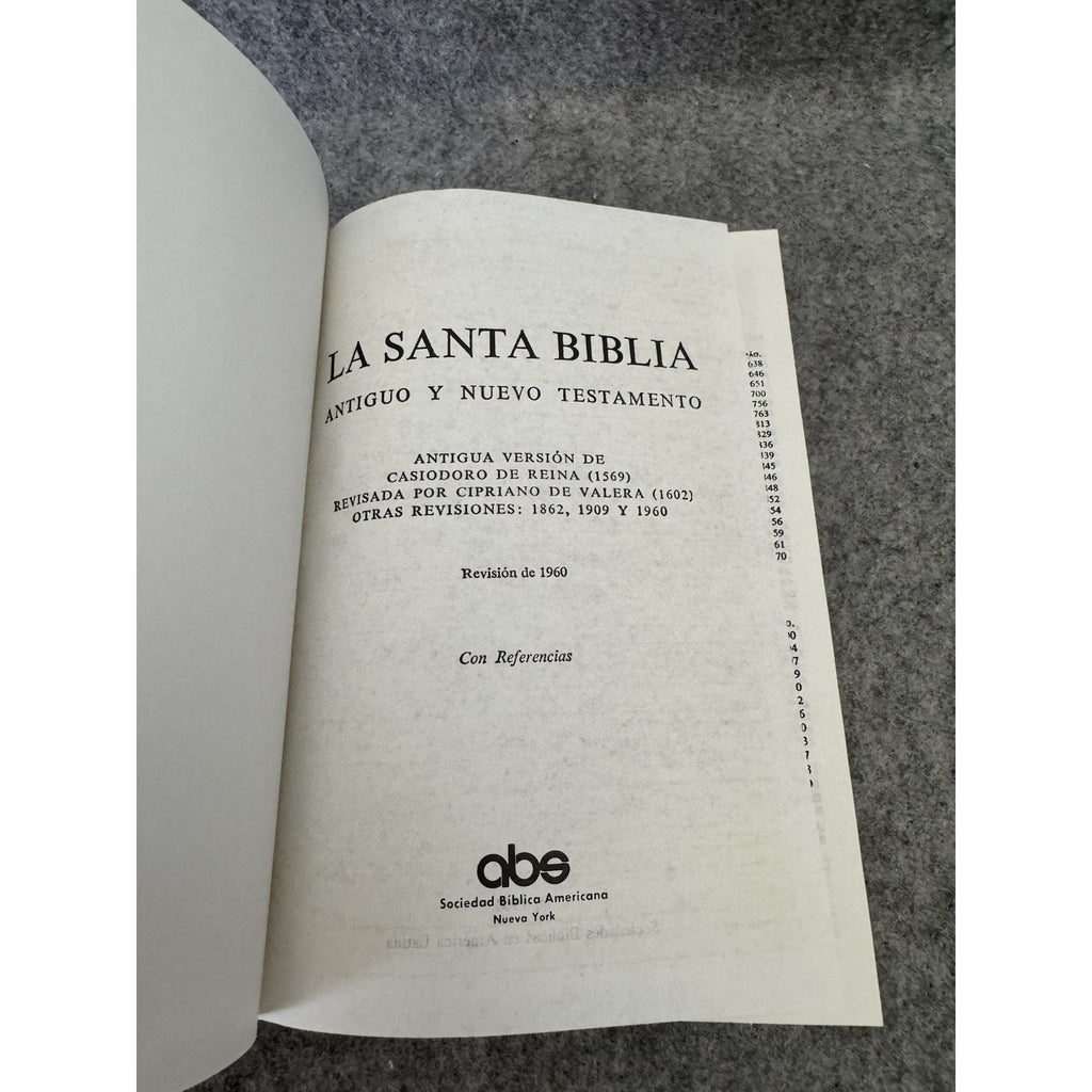 1960 La Santa Biblia Reina Valera RVR60 Sociedad Biblica Americana HC