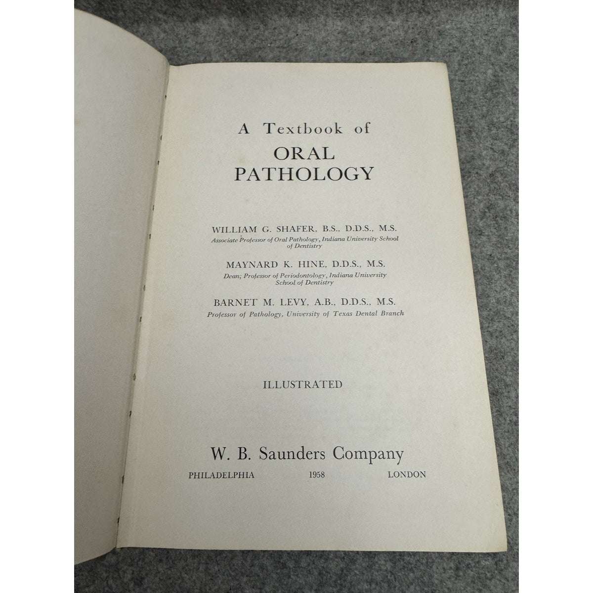 1958 A Textbook of Oral Pathology Shafer Hine Levy HC Illustrated Dentistry