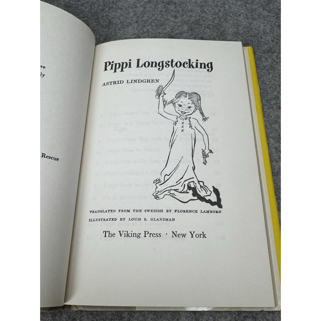 Pippi Longstocking Astrid Lindgren Vintage Hardcover DJ Glanzman Book Club