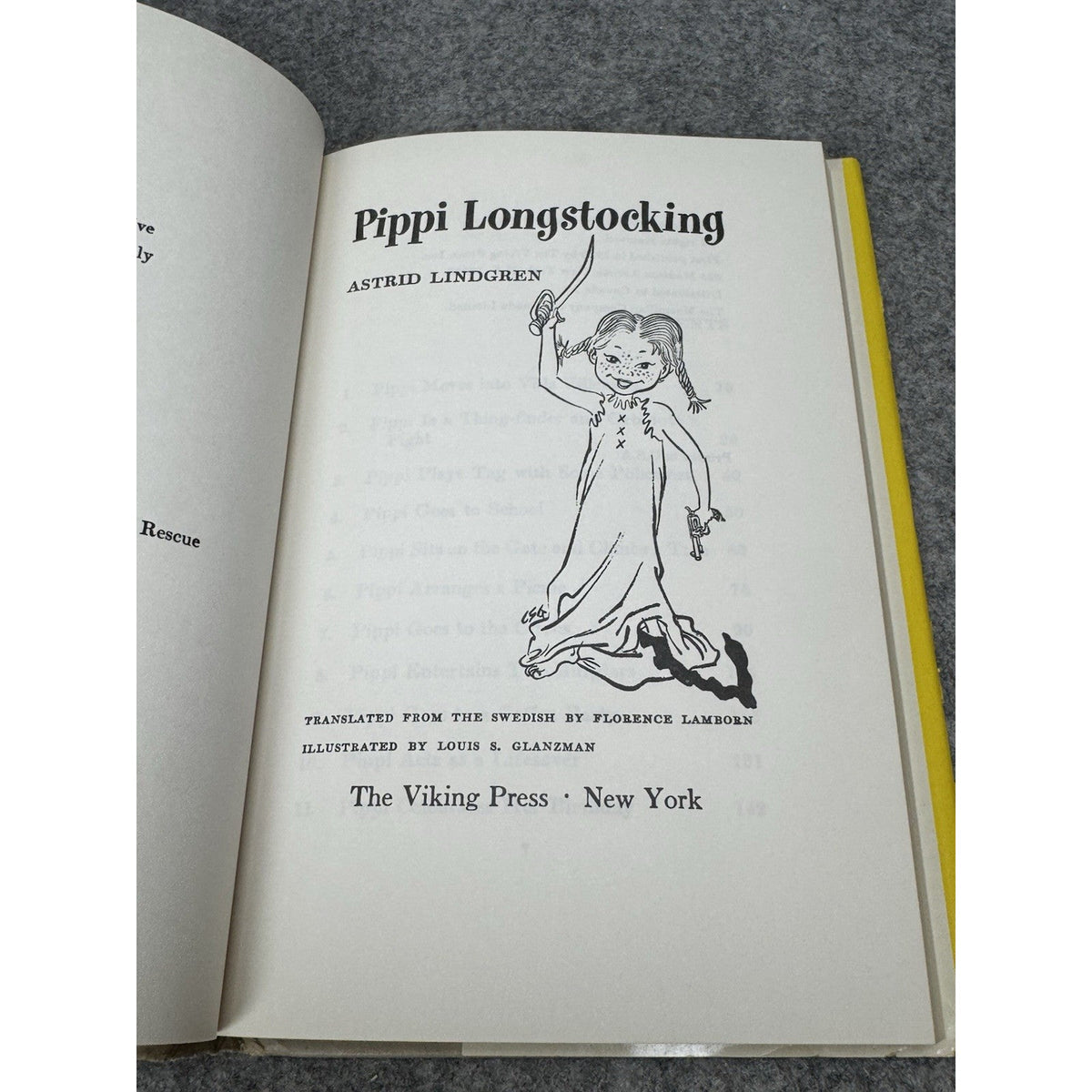 Pippi Longstocking Astrid Lindgren Vintage Hardcover DJ Glanzman Book Club