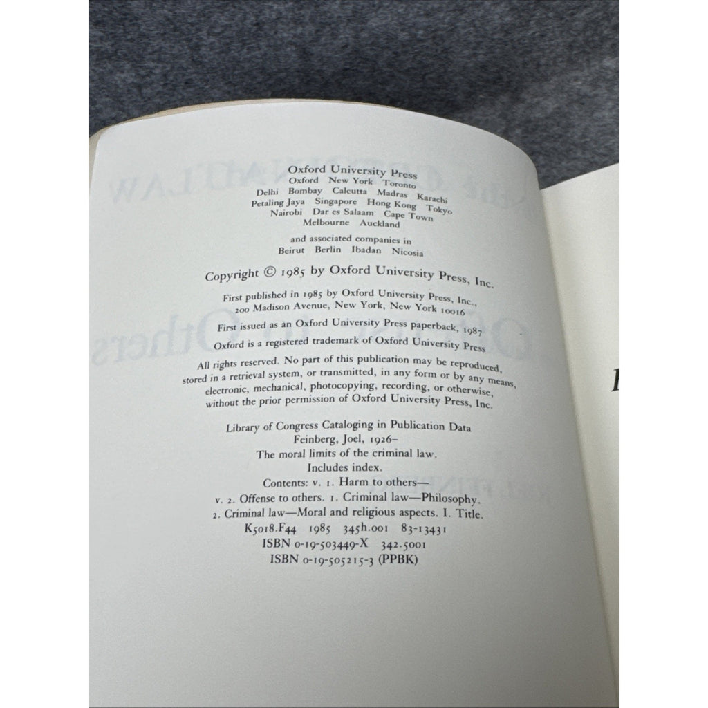 Offense to Others, Paperback by Feinberg, Joel, Like New Used, Free shipping ...