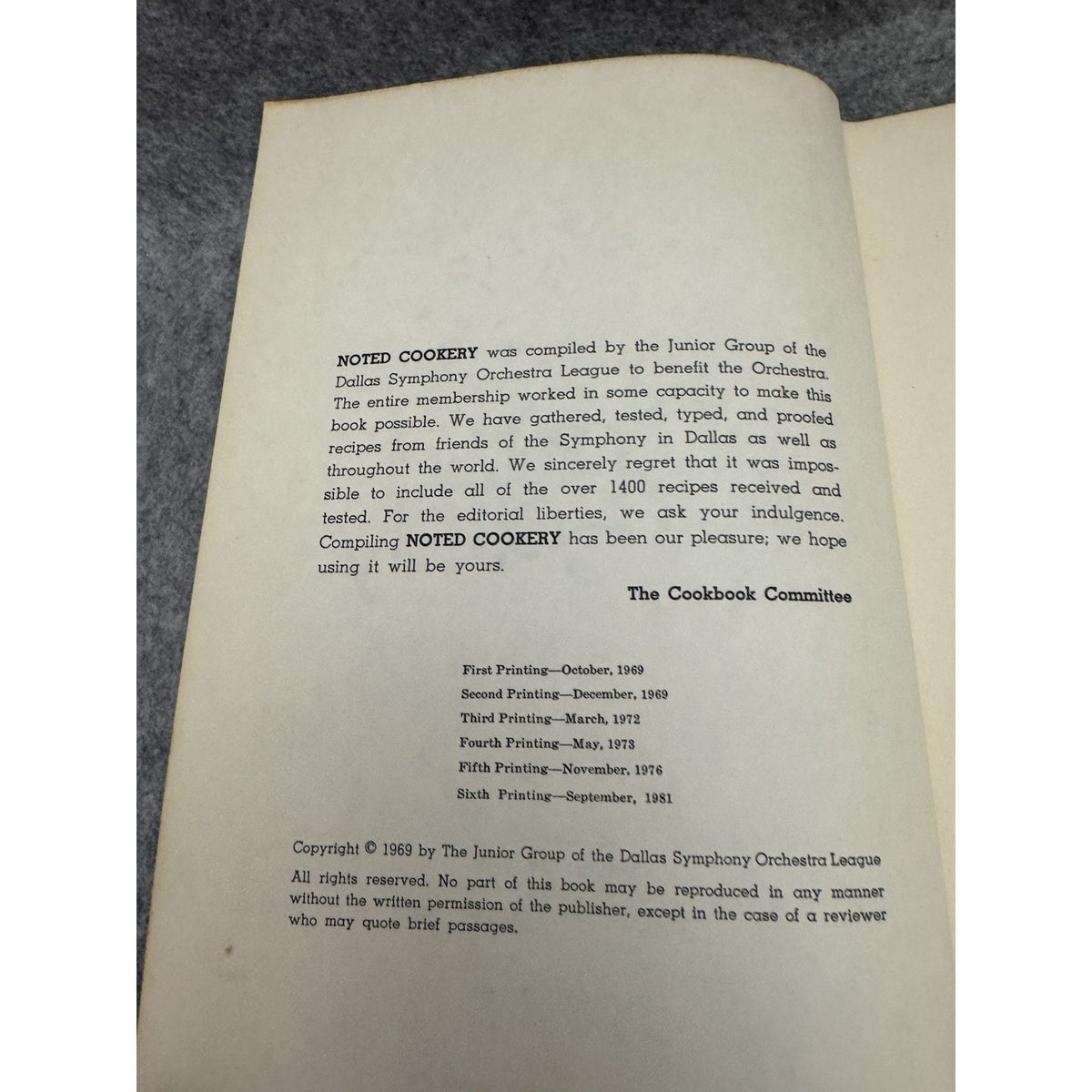 Noted Cookery Dallas Symphony Orchestra League HC Cookbook 1981 Recipes