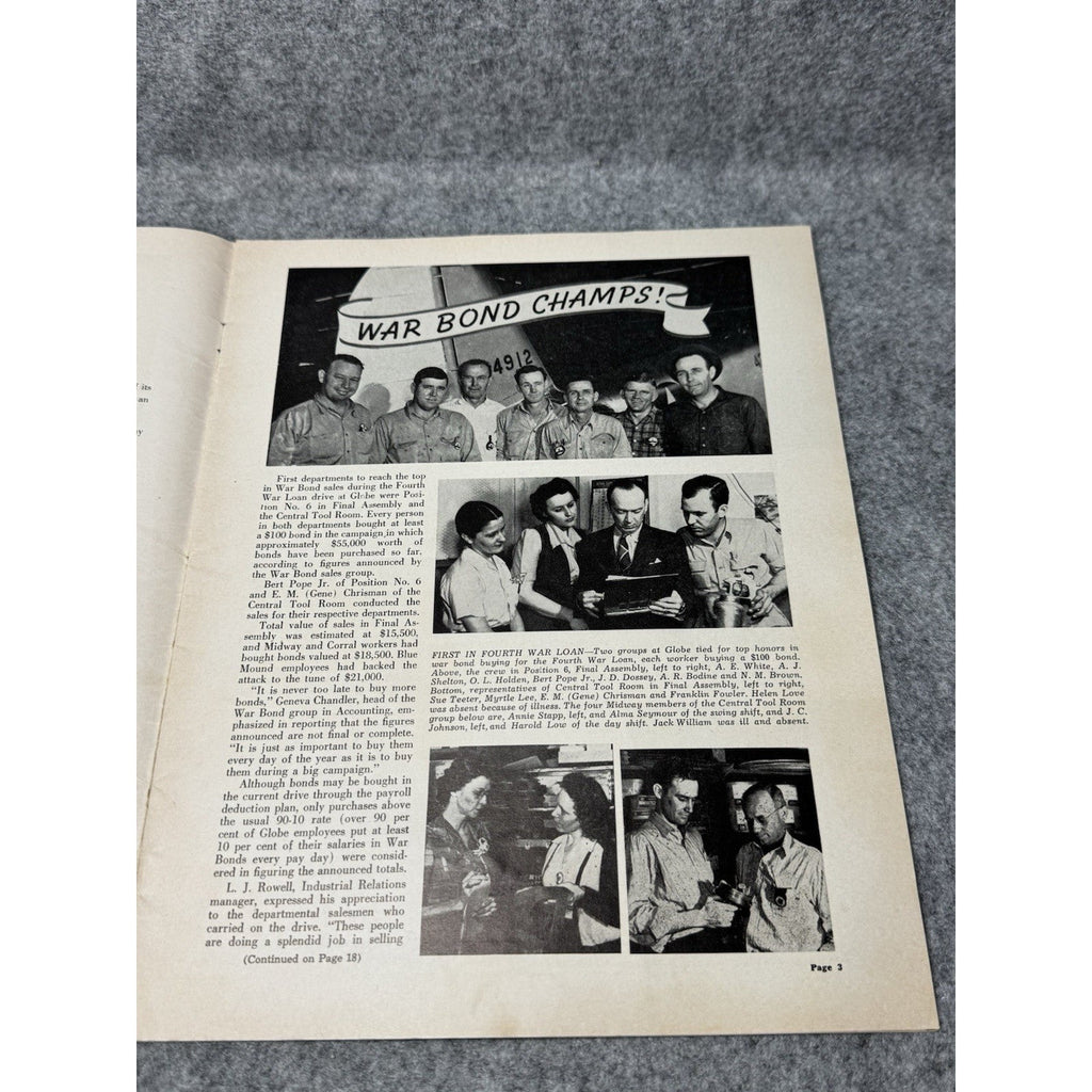 1944 Globe Beam February WWII Aircraft Magazine AT-10 Fort Worth Golden Gloves