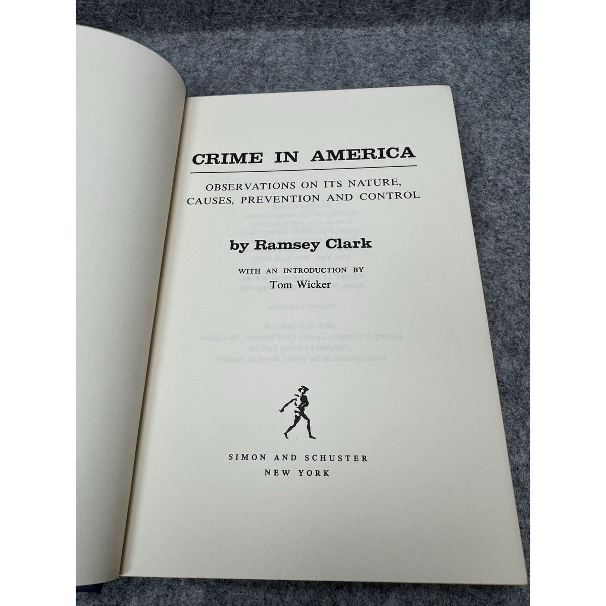 Crime in America Ramsey Clark Second Printing Criminology Hardcover