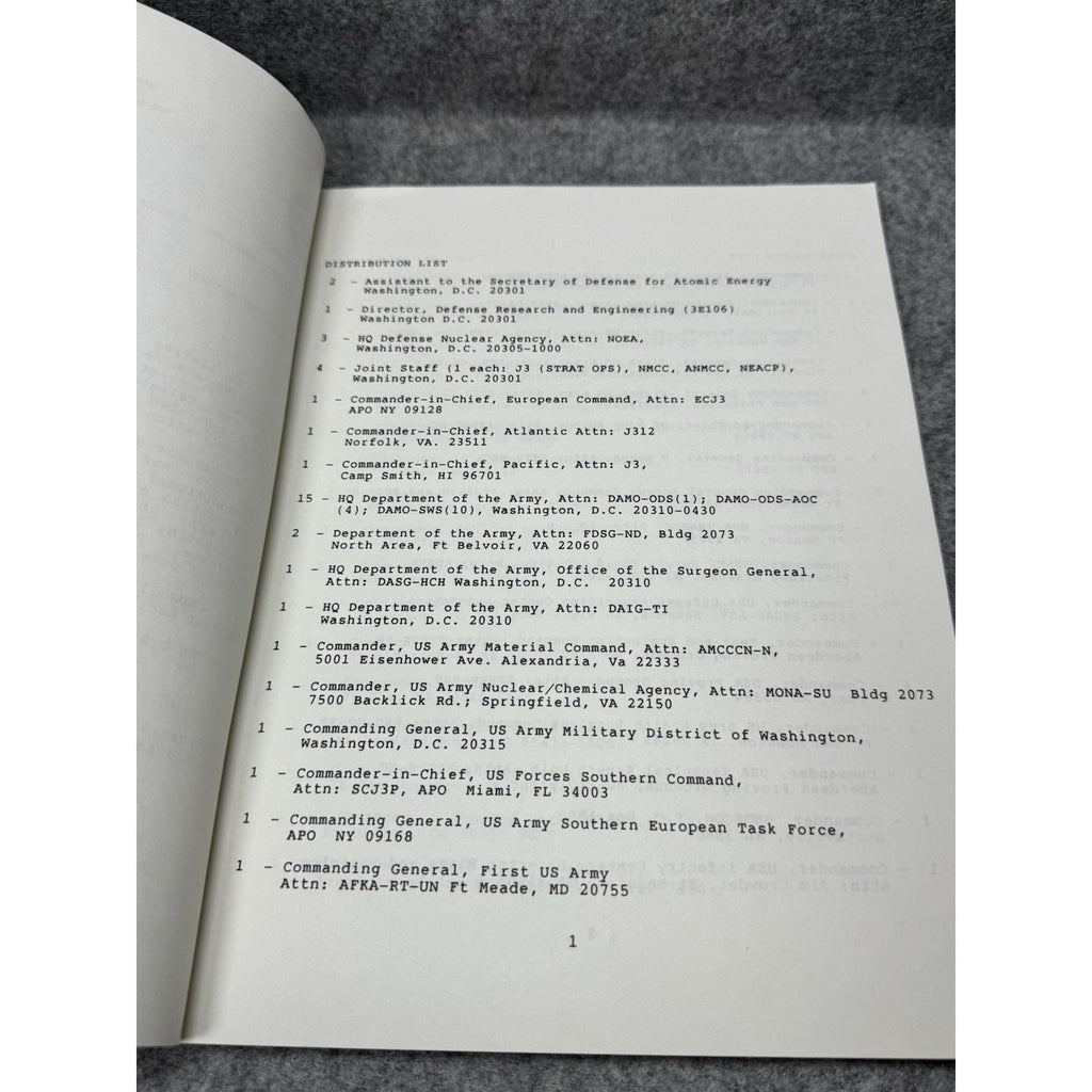 Rare 1989 Defense Nuclear Agency NARCL Nuclear Accident Response Directory