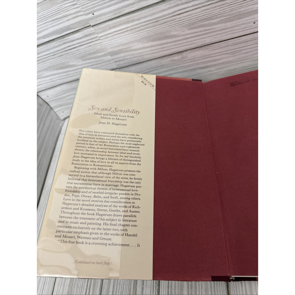 Sex And Sensibility By Hagstrum, Jean H.