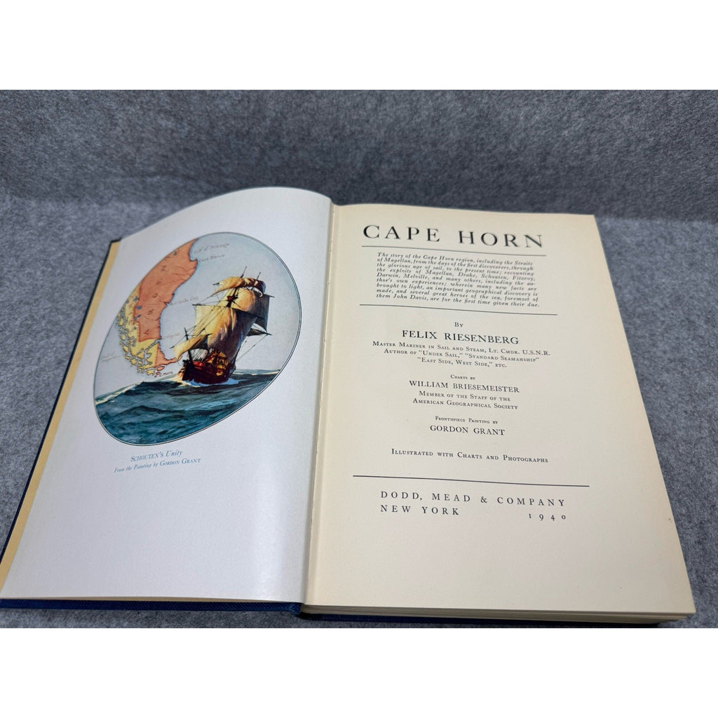 Cape Horn Felix Riesenberg 1940 2nd Printing Maritime Sailing Illustrated