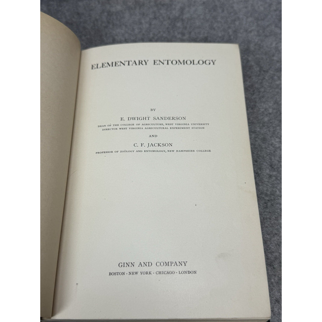 1912 Elementary Entomology Sanderson & Jackson Illustrated Insects Hardcover