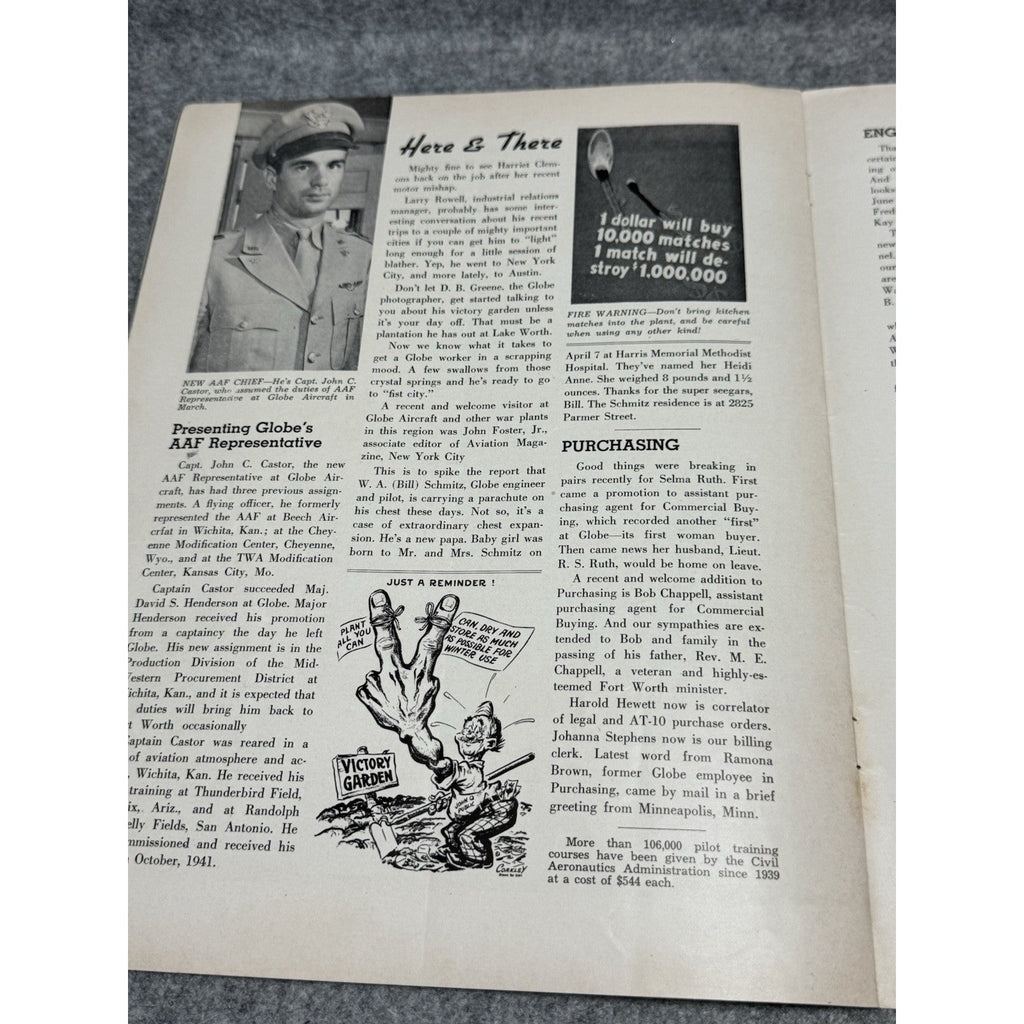 1943 Globe Beam WWII Aircraft Magazine AT-10 Fort Worth Texas March April