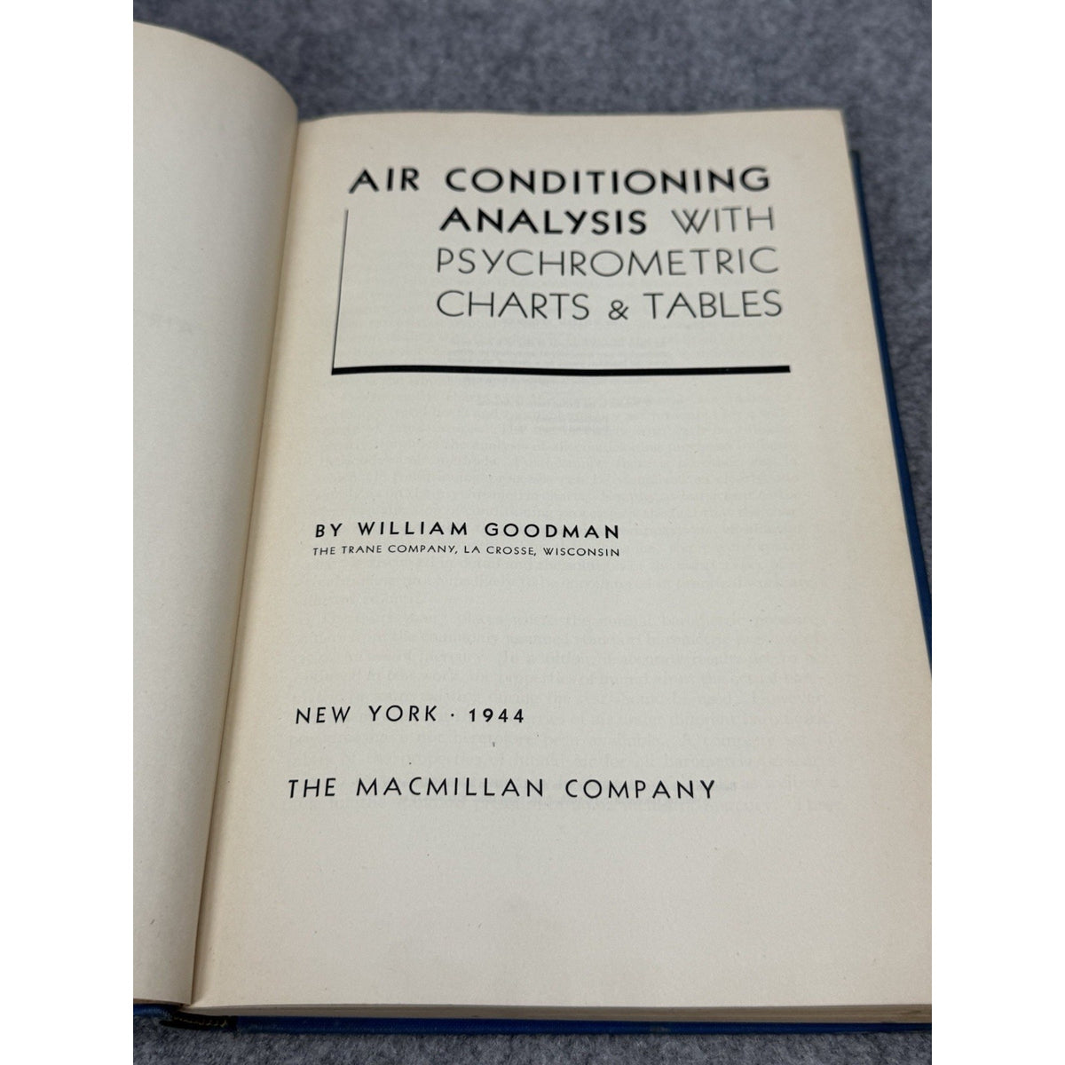 1944 Air Conditioning Analysis Psychrometric Charts Goodman Vintage HVAC