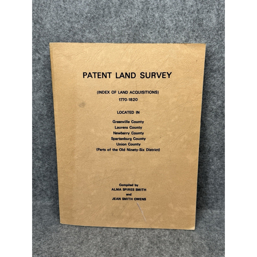 Patent Land Survey Old Ninety-Six District SC Genealogy Smith Owens Scarce