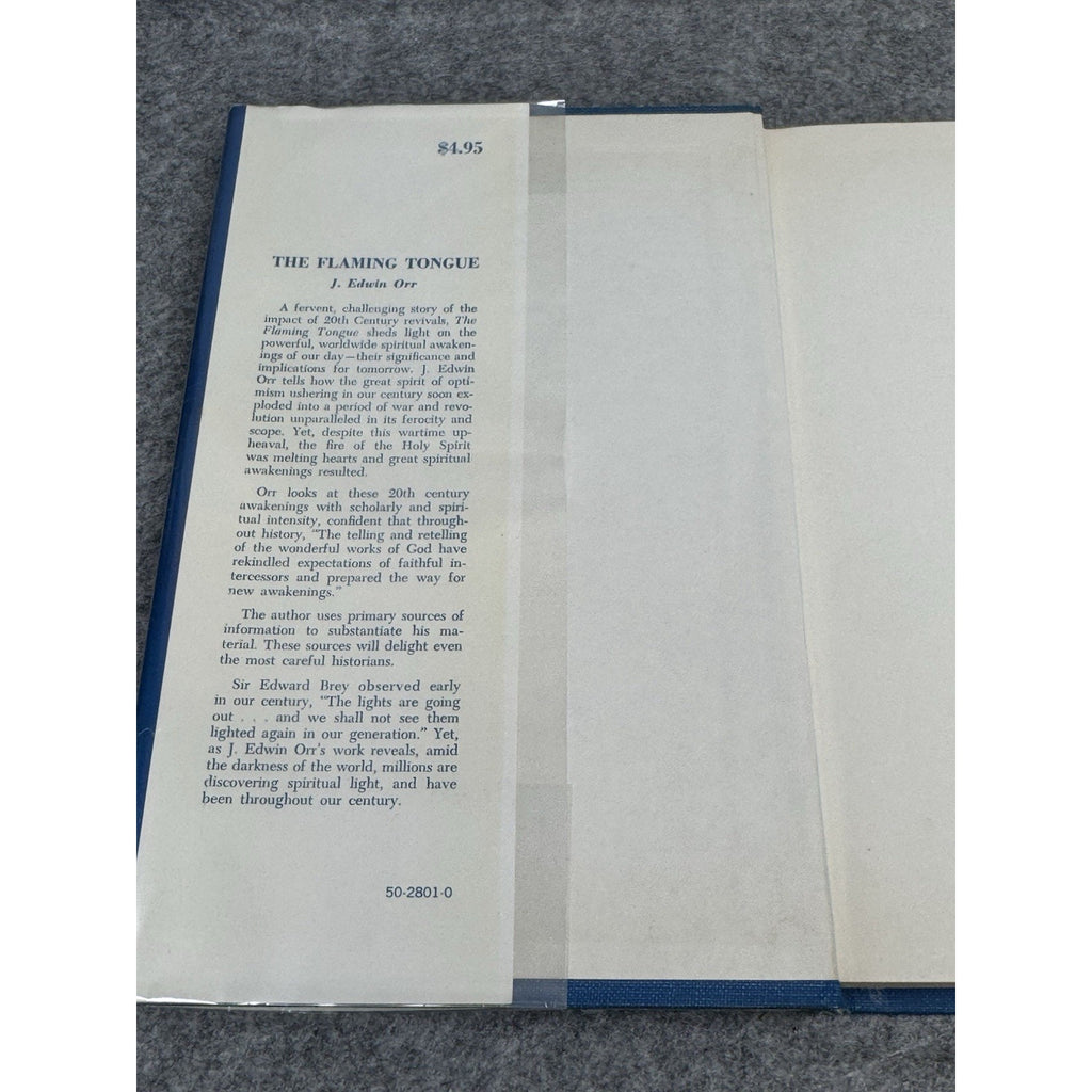 The Flaming Tongue J. Edwin Orr 1973 Hardcover DJ Christian Revival History