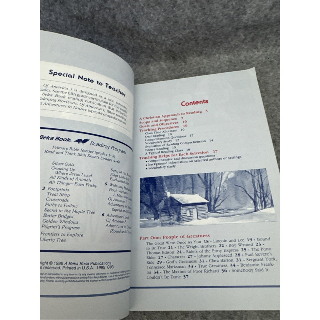 Abeka Of America Volume 1 Teacher’s Edition