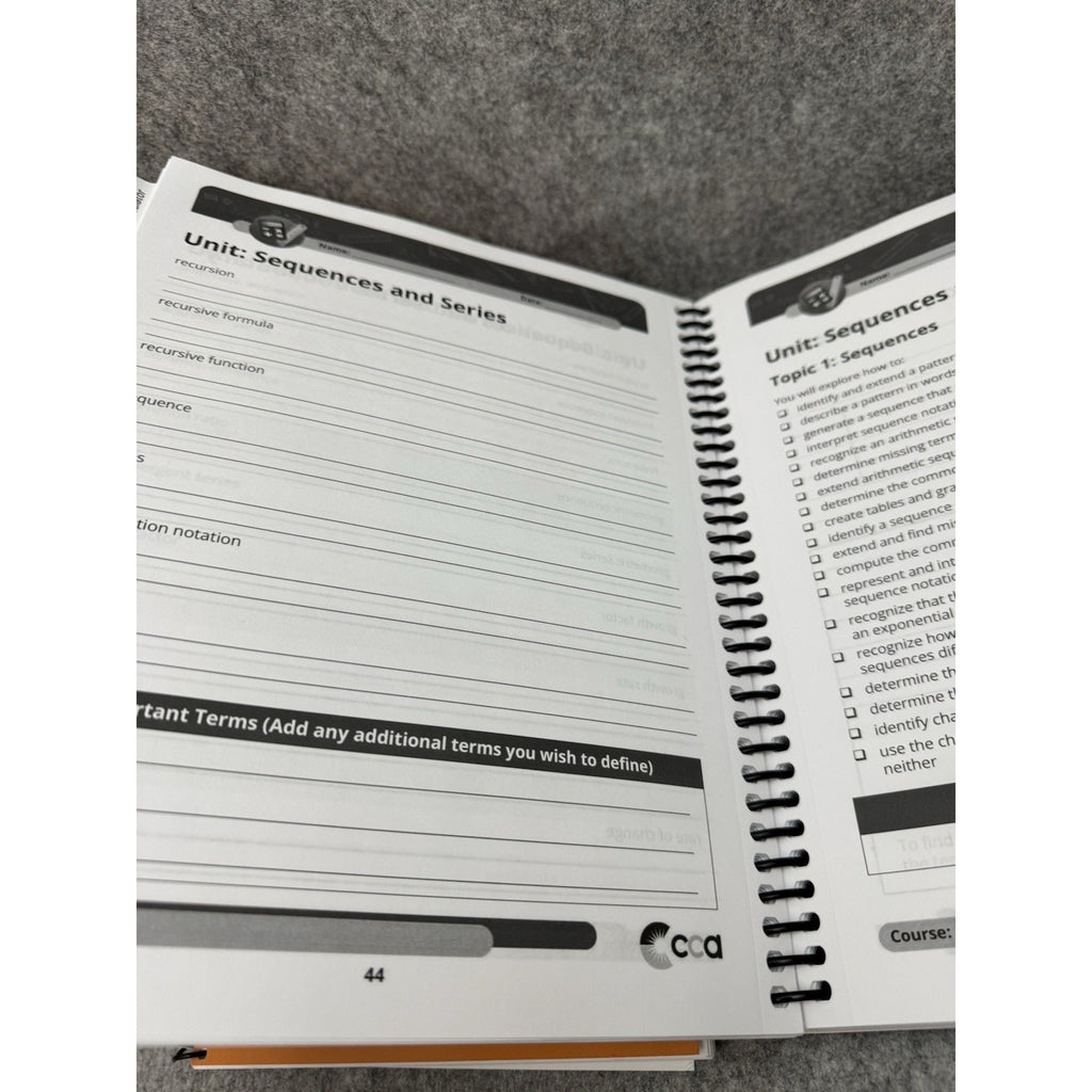 CCA Algebra 2 Workbook & Lesson Companion Set Spiral Like New