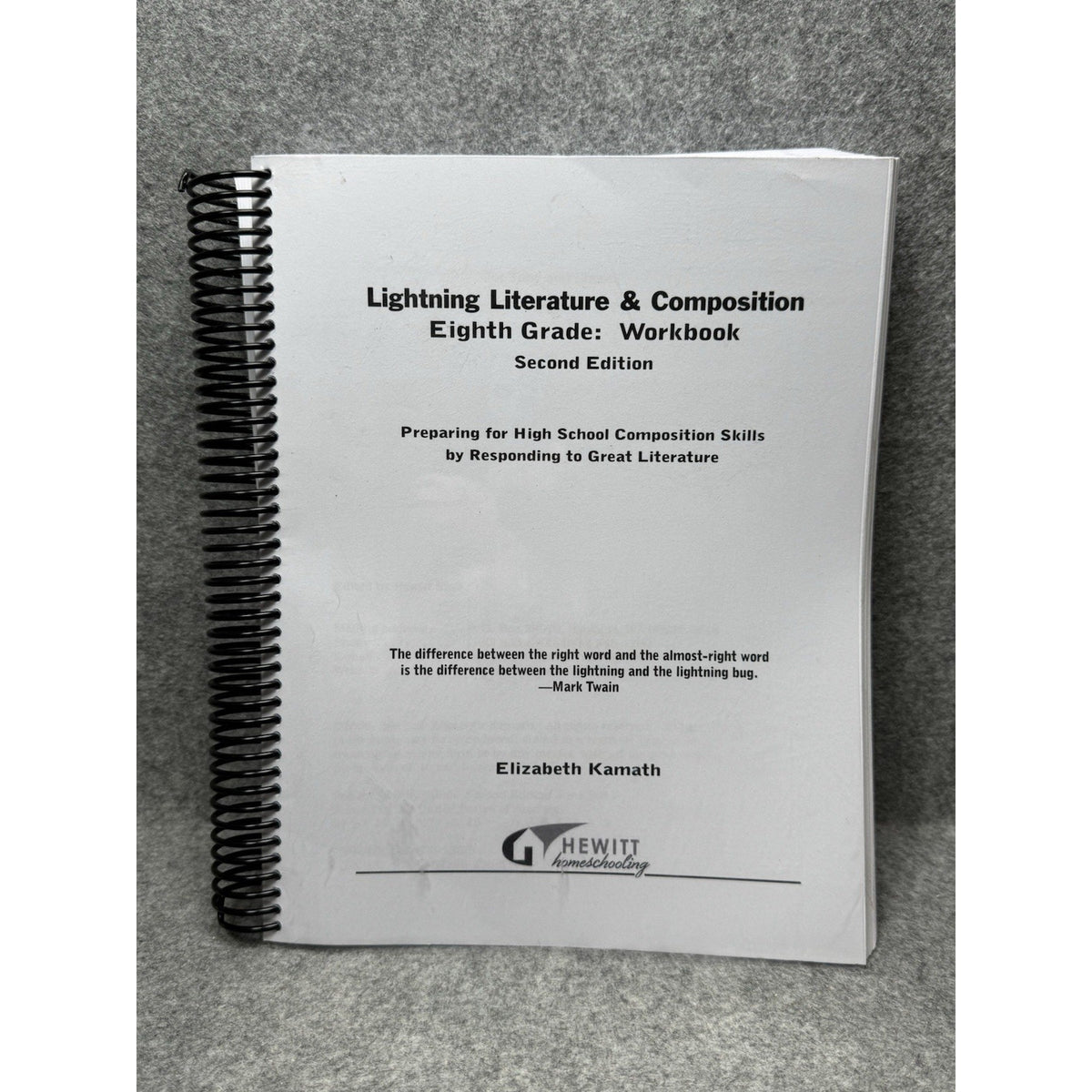 Lightning Literature & Composition 8th Grade Workbook 2nd Edition Kamath