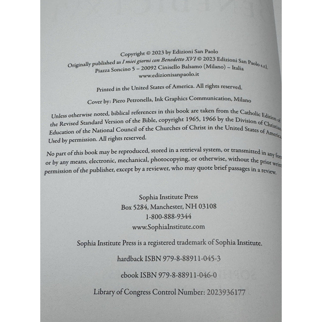 My Days with Benedict XVI Alfred Xuereb 2023 Hardcover Pope Catholic