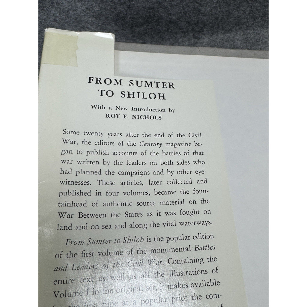 1956 From Sumter to Shiloh Battles & Leaders Civil War Vol 1 Hardcover