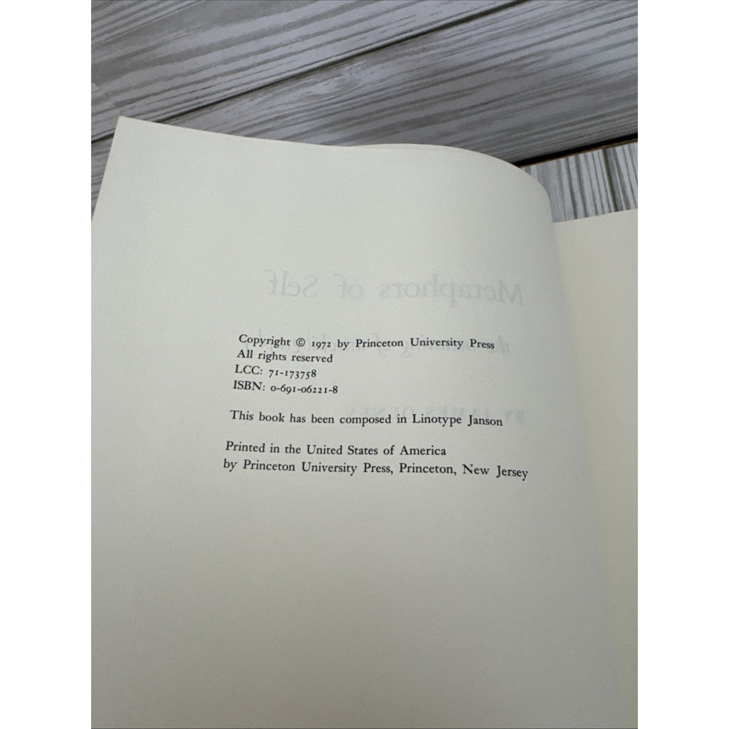 Metaphors of Self : The Meaning of Autobiography Hardcover James Olney 1972
