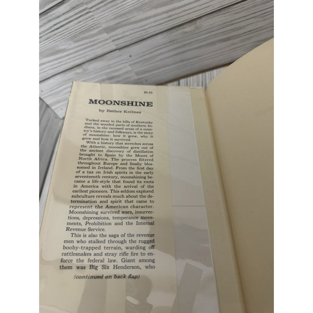 Moonshine Its History and Folklore Esther Kellner 1971 HC