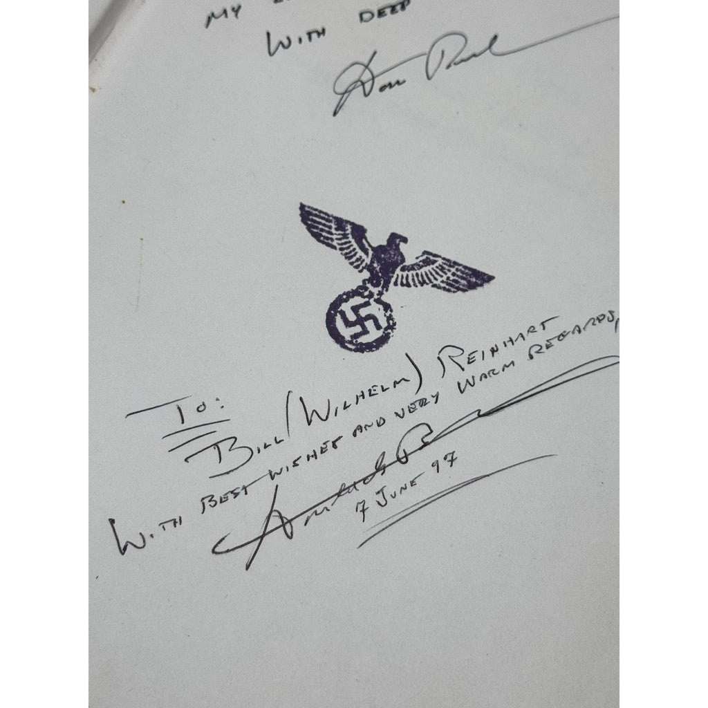 Panzer Baron 1975 Hasso von Manteuffel Signed Card Brownlow Inscribed WWII