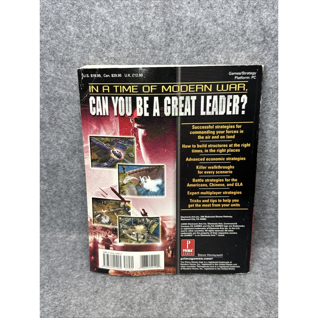 Command and Conquer Generals : Prima's Official Strategy Guide by Steve...