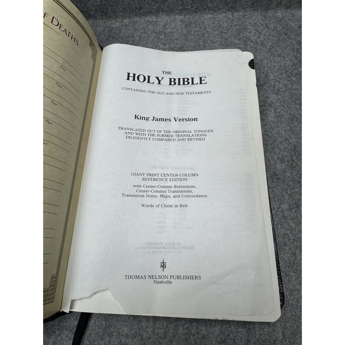 KJV Holy Bible Giant Print Red Letter Thumb Indexed Bonded Leather Nelson 895