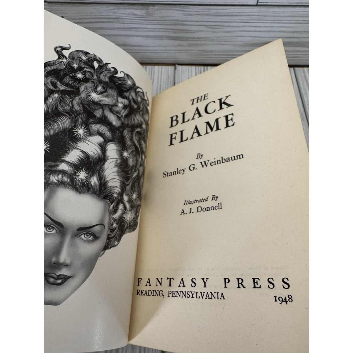 The Black Flame 1948 1st Ed Fantasy Press #279/500 Weinbaum HC w/DJ