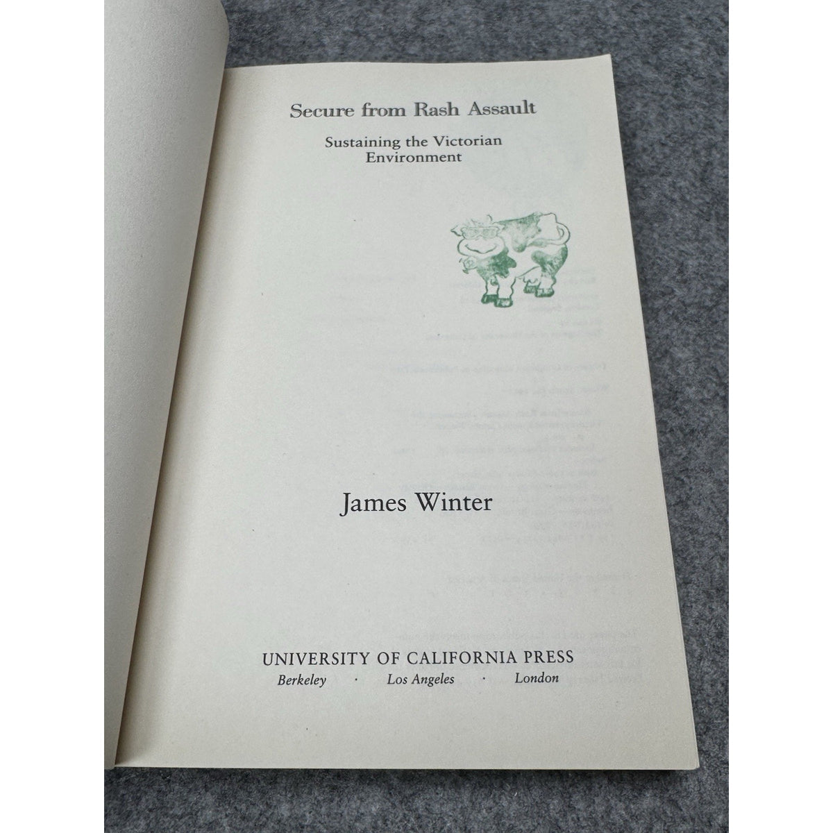 2002 Secure From Rash Assault James Winter Victorian Environment History