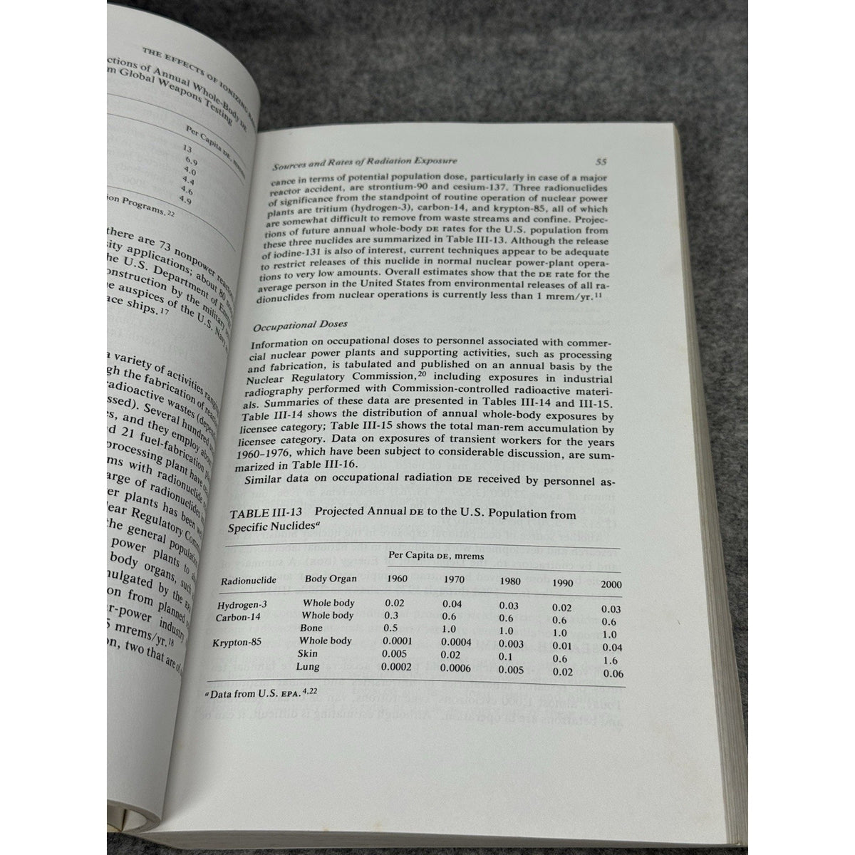 1980 BEIR III Low Level Ionizing Radiation Nuclear Effects Babcock & Wilcox