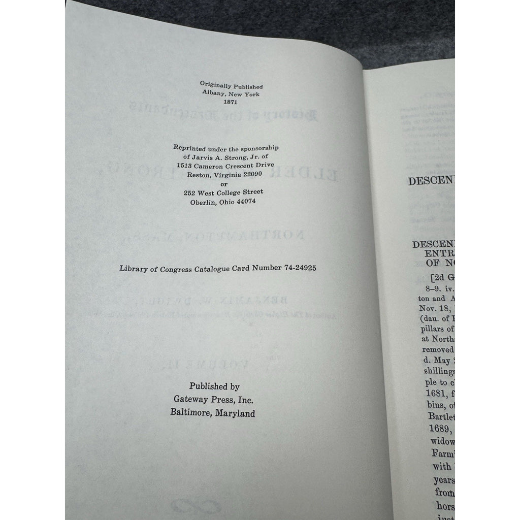 Dwight Strong Family History 1984 2 Vol + 1989 Jedediah Update Genealogy