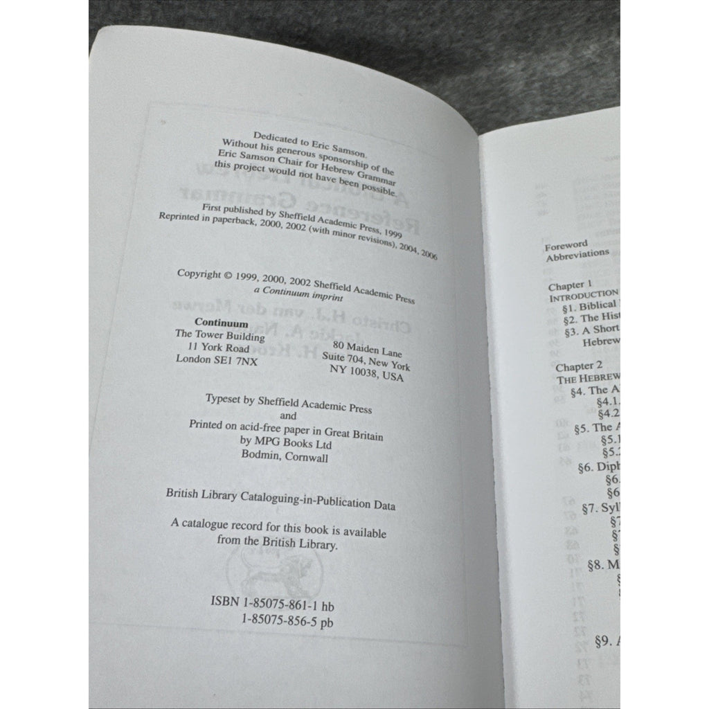 Biblical Languages: Hebrew Ser.: Biblical Hebrew Reference Grammar by Christo H.
