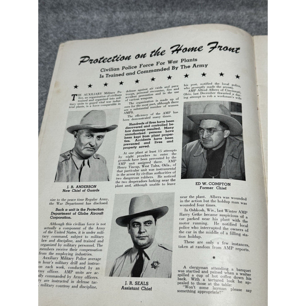 1943 Globe Beam August WWII Aircraft Magazine Fort Worth War Bonds Army Police