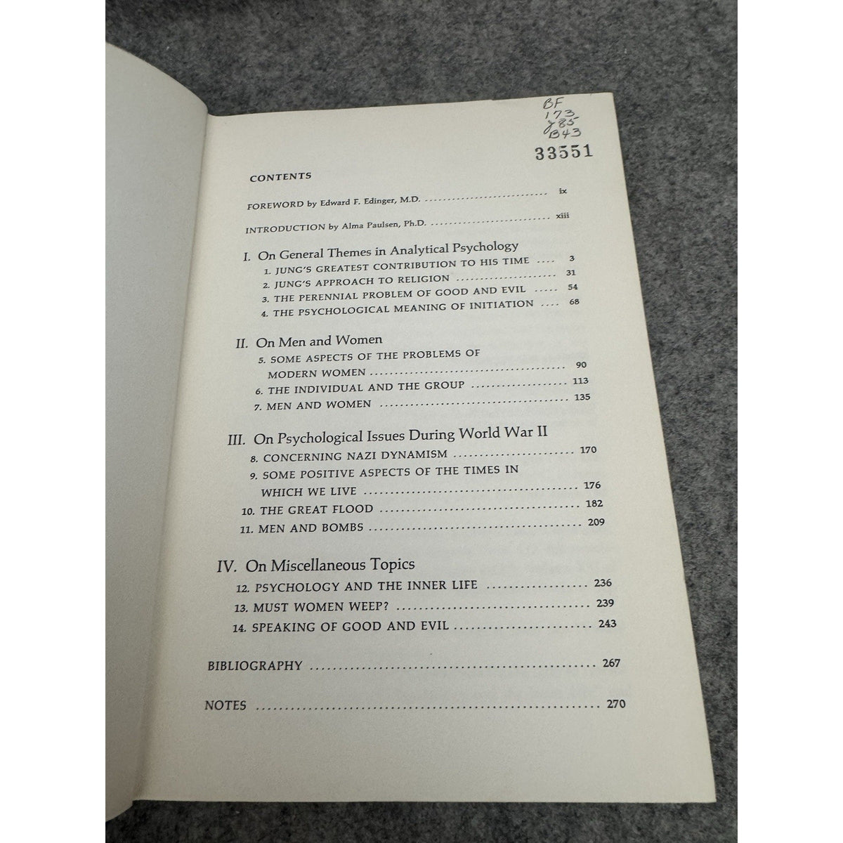 Jung’s Contribution to Our Time Eleanor Bertine 1967 HC C.G. Jung Foundation
