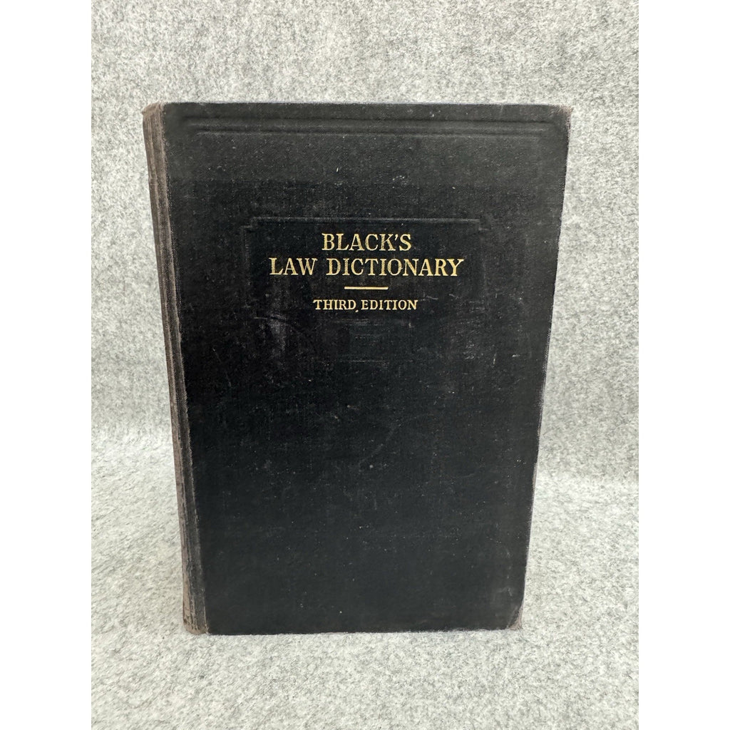 1933 Black’s Law Dictionary Third Edition Henry Campbell Black HC