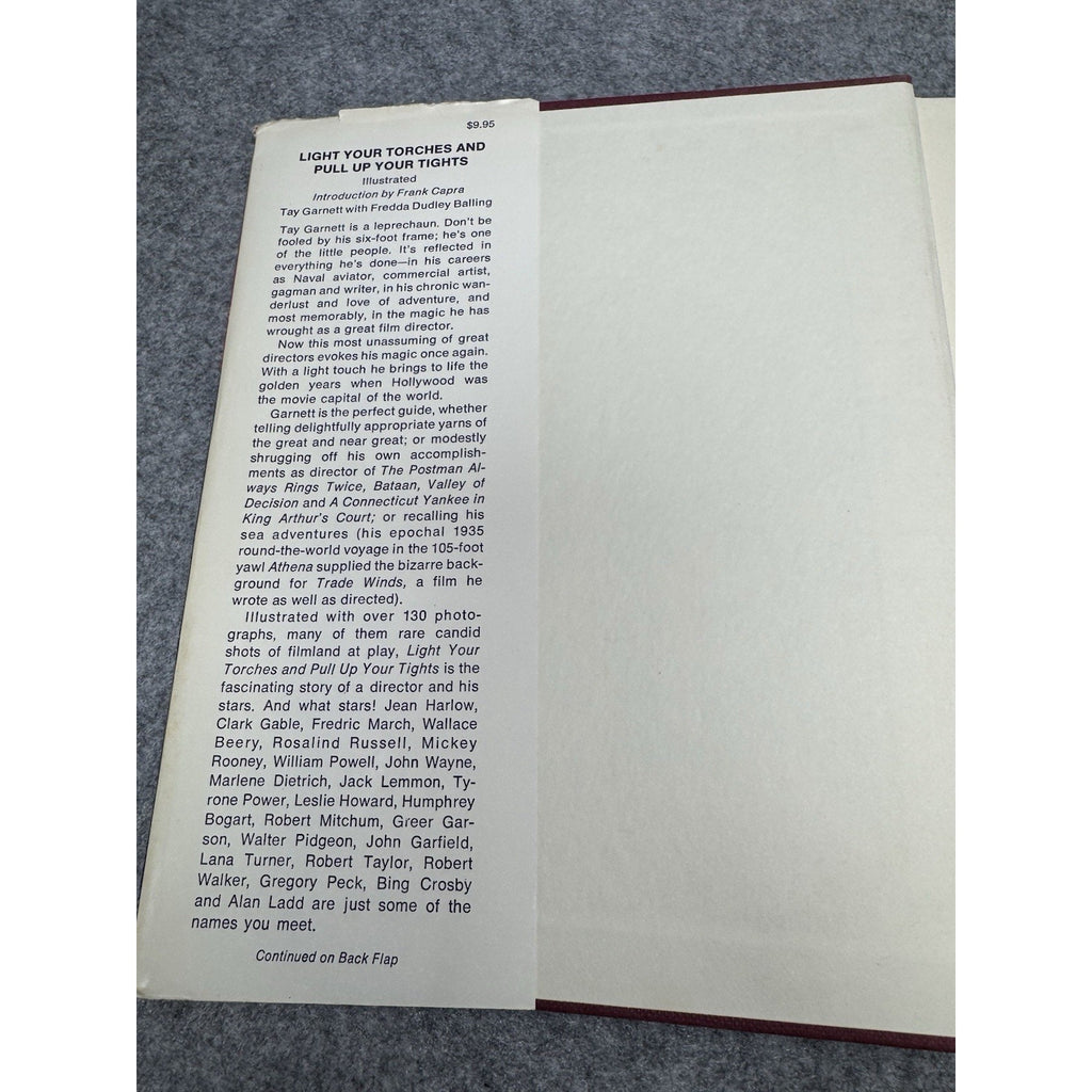 Light Your Torches Pull Up Your Tights Tay Garnett 1973 Hollywood Memoir HC