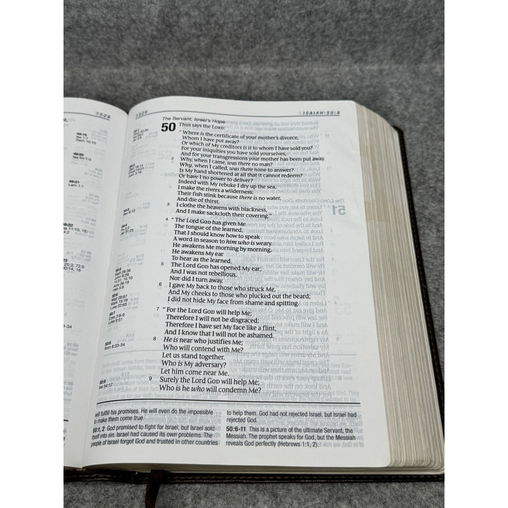 NKJV Life Application Study Bible Large Print LeatherLike Brown Tan 2019