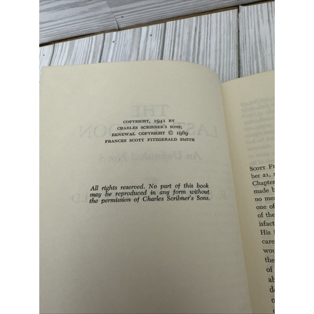 The Last Tycoon by F. Scott Fitzgerald 1969 Edition HC, VERY GOOD