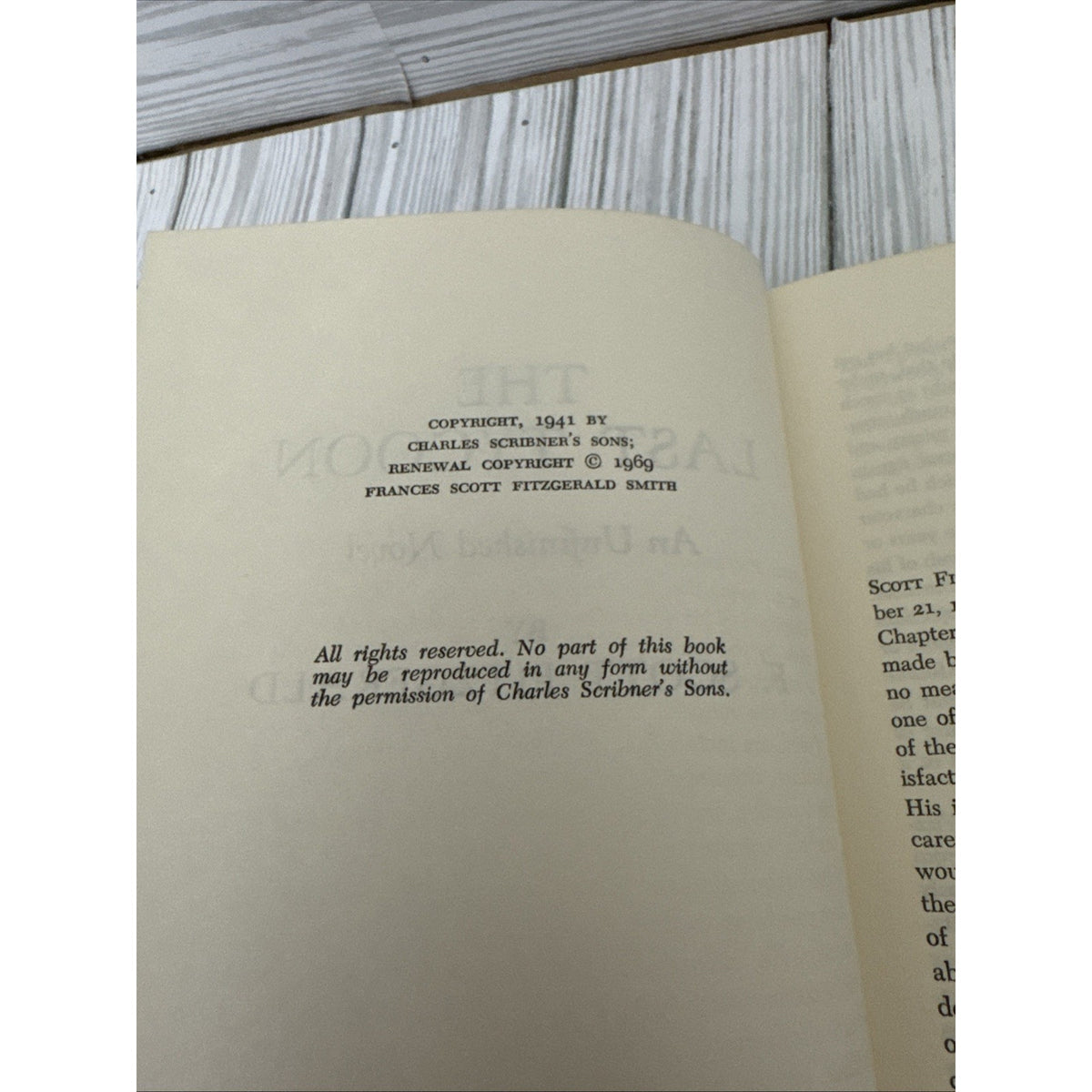 The Last Tycoon by F. Scott Fitzgerald 1969 Edition HC, VERY GOOD
