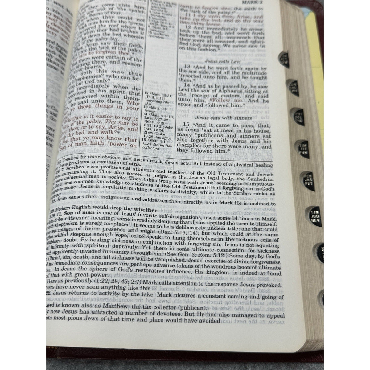 1993 King James Study Bible KJV Genuine Bonded Leather Red Indexed