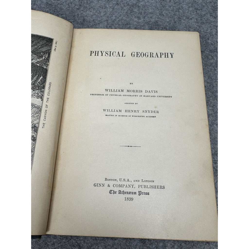 1899 Physical Geography William Morris Davis Illustrated Antique Hardcover