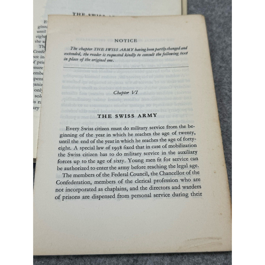 The Political Institutions of Switzerland George Sauser-Hall 1946 Hardcover